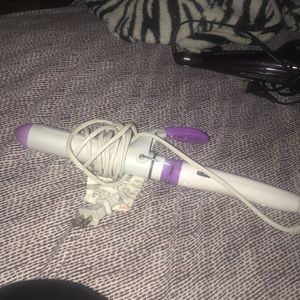 Purple and white curling iron